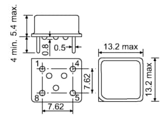 Mechanical Drawing - ECS ECS-2100x Clock Oscillators